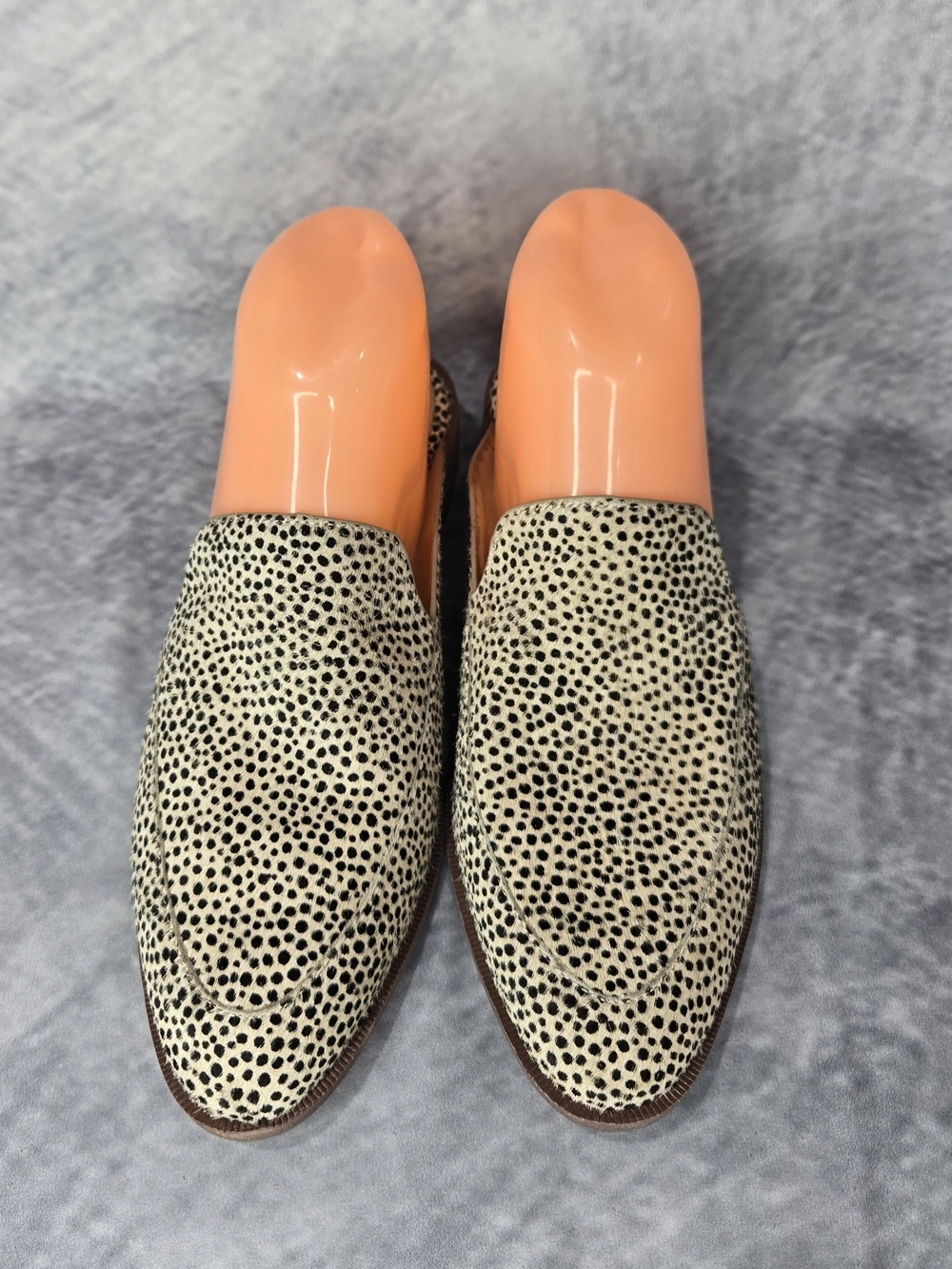 Madewell Cream and Black Dotted Slip-On Loafers